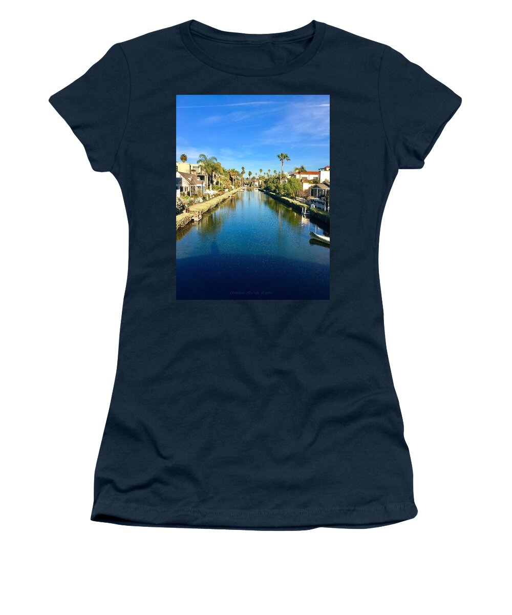 Nature Women's T-Shirt featuring the photograph Venice Canal Reflections 12 by Christine McCole