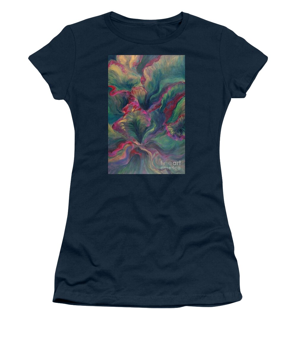 Leaves Women's T-Shirt featuring the painting Vibrant Leaves by Nadine Rippelmeyer