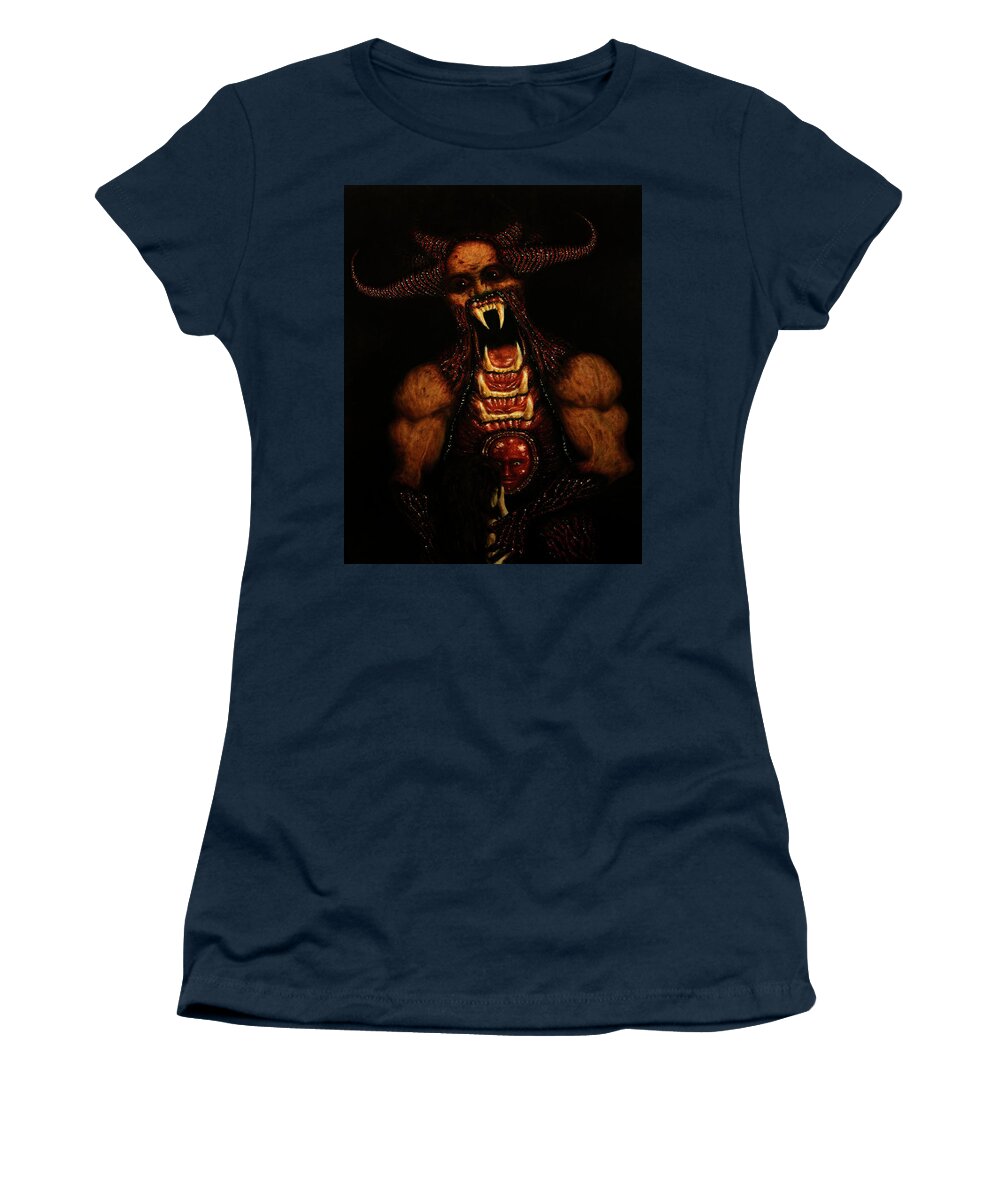 Horror Women's T-Shirt featuring the drawing Vicious - Artwork by Ryan Nieves