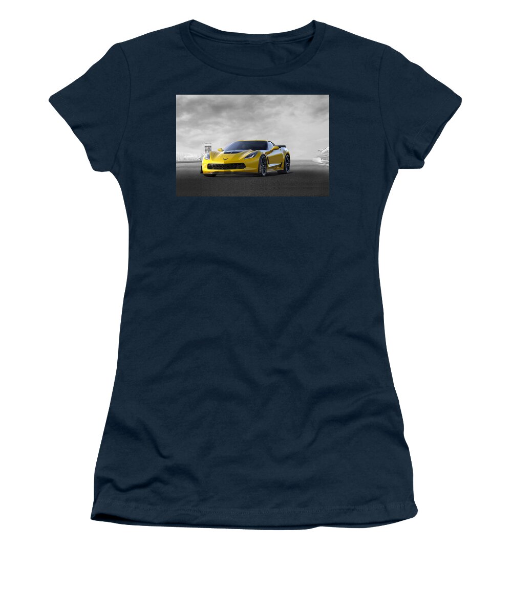 Chevrolet Women's T-Shirt featuring the digital art Victory Yellow by Peter Chilelli