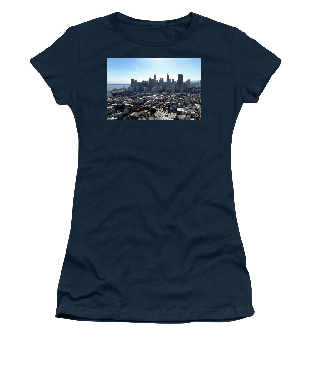 Golden Gate Bridge Women's T-Shirt featuring the photograph View from Coit Tower by Steven Spak