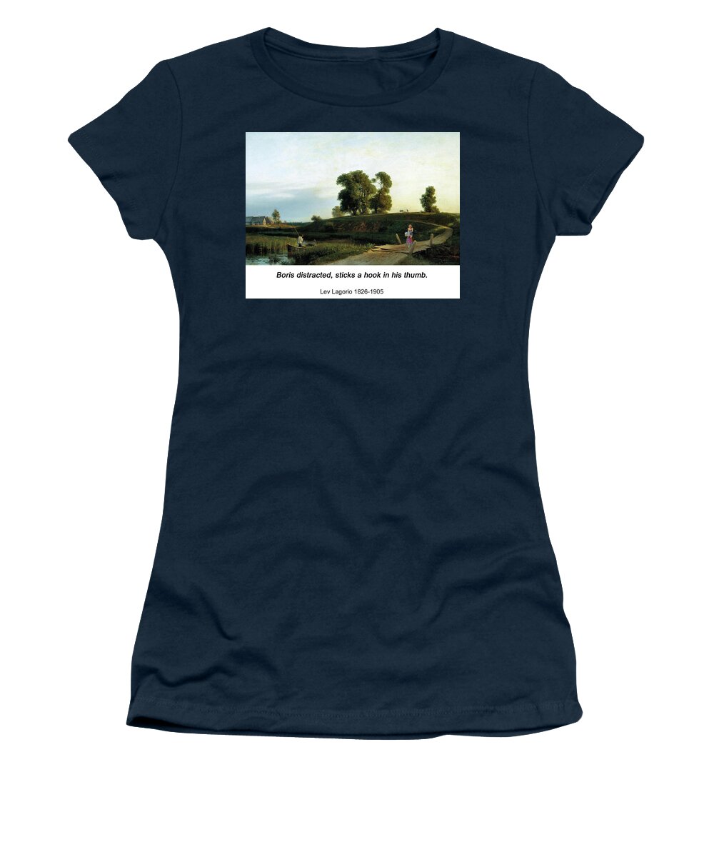 Altered Art Women's T-Shirt featuring the digital art View of Lakhta near St Petersburg 1850 by John Saunders