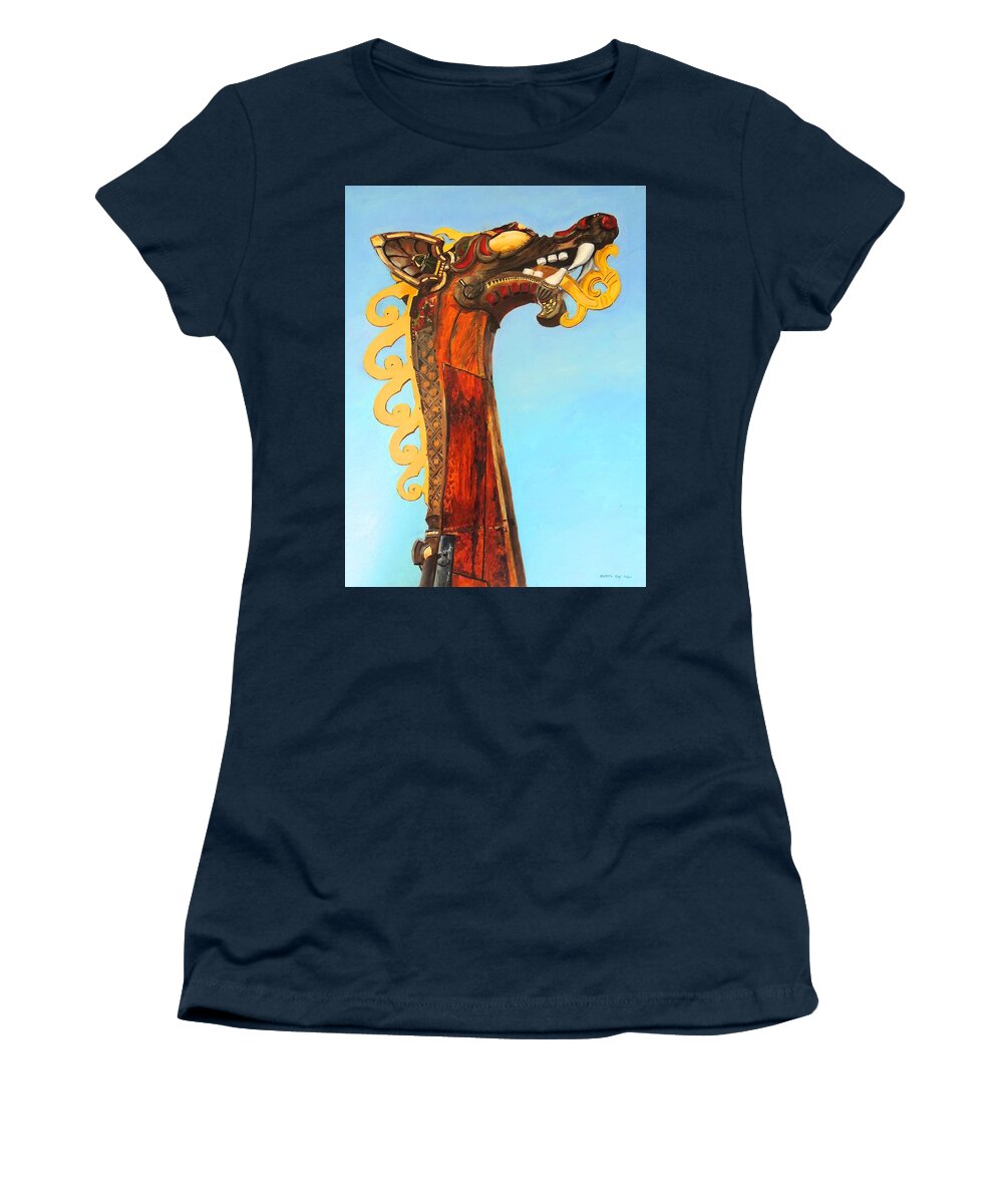 Viking Women's T-Shirt featuring the painting Viking Ship Draken by Patty Kay Hall