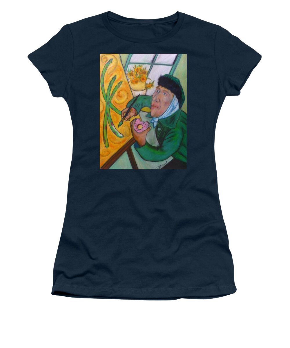 Crayon Women's T-Shirt featuring the painting Vincent and the Asparagus by Todd Peterson
