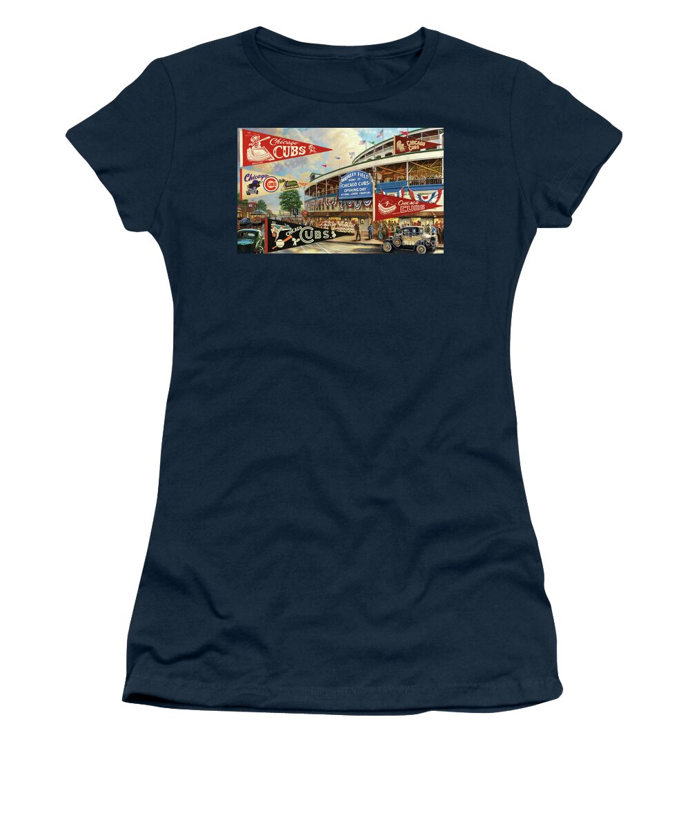 Vintage Chicago Cubs Women's T-Shirt by Steven Parker - Fine Art America