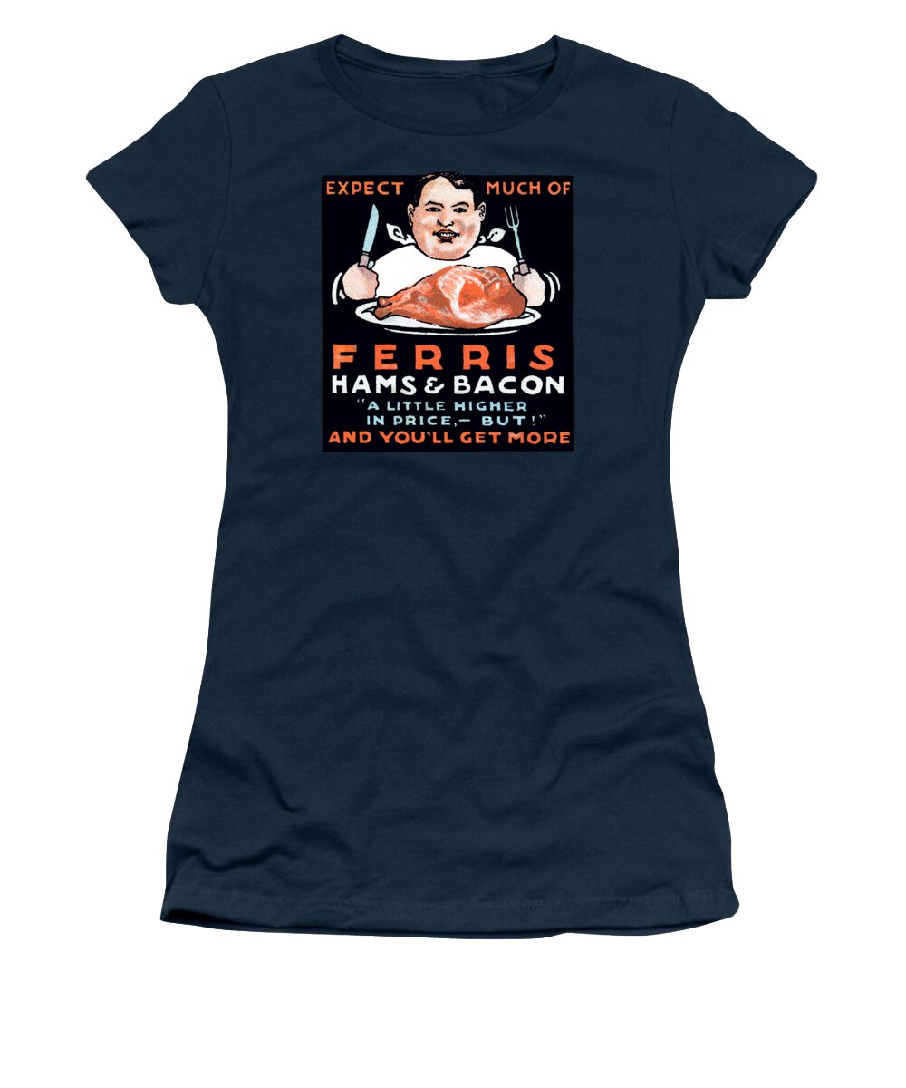 Vintage Women's T-Shirt featuring the painting Vintage Ham and Bacon by Historic Image