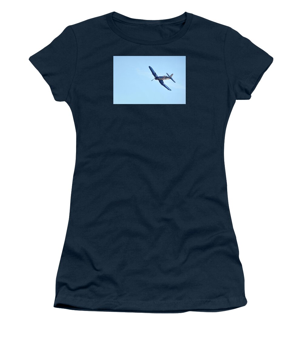 Vought F4u Corsair. Air Plane Women's T-Shirt featuring the photograph Vought F4U Corsair by Alan Hutchins