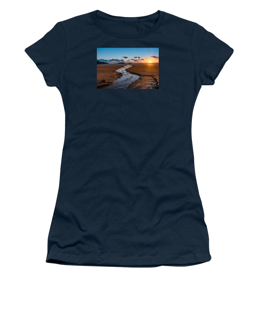 Beach Women's T-Shirt featuring the photograph Wales Gower Coast by Minolta D