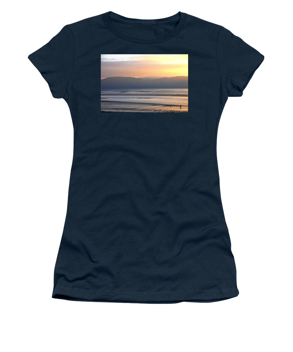 Wales Women's T-Shirt featuring the photograph Walk on the Beach by Harry Robertson