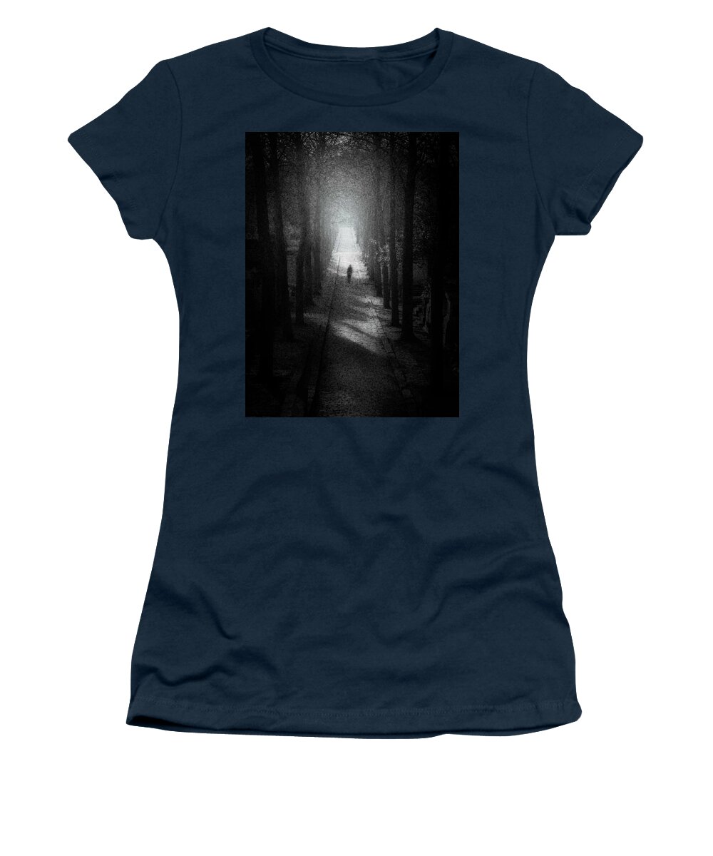Trees Women's T-Shirt featuring the digital art Walking Alone by Celso Bressan