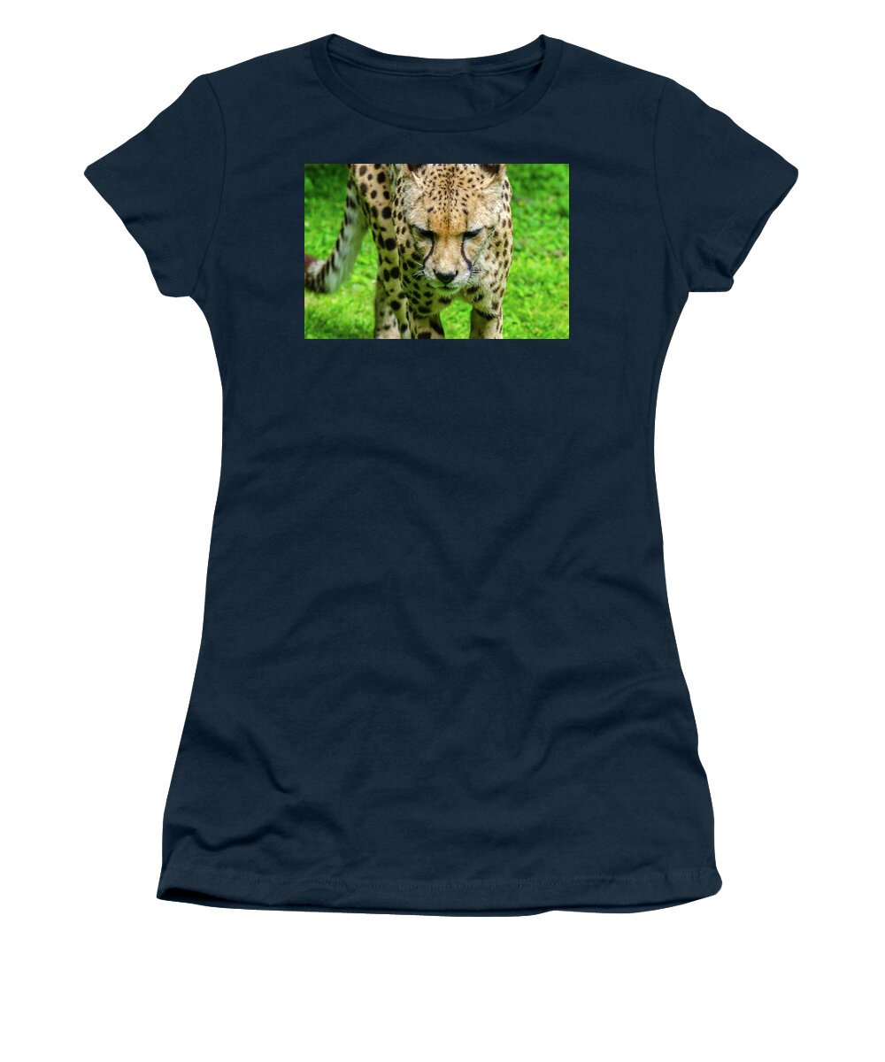 Wildlife Women's T-Shirt featuring the photograph Walking Cheeta by Rainer Kersten