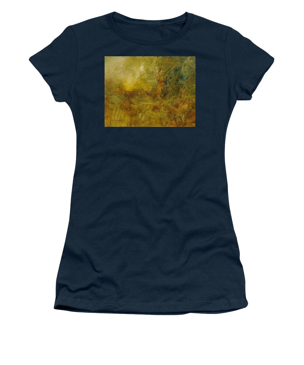 Warm Earth Women's T-Shirt featuring the painting Warm Earth 72 by David Ladmore