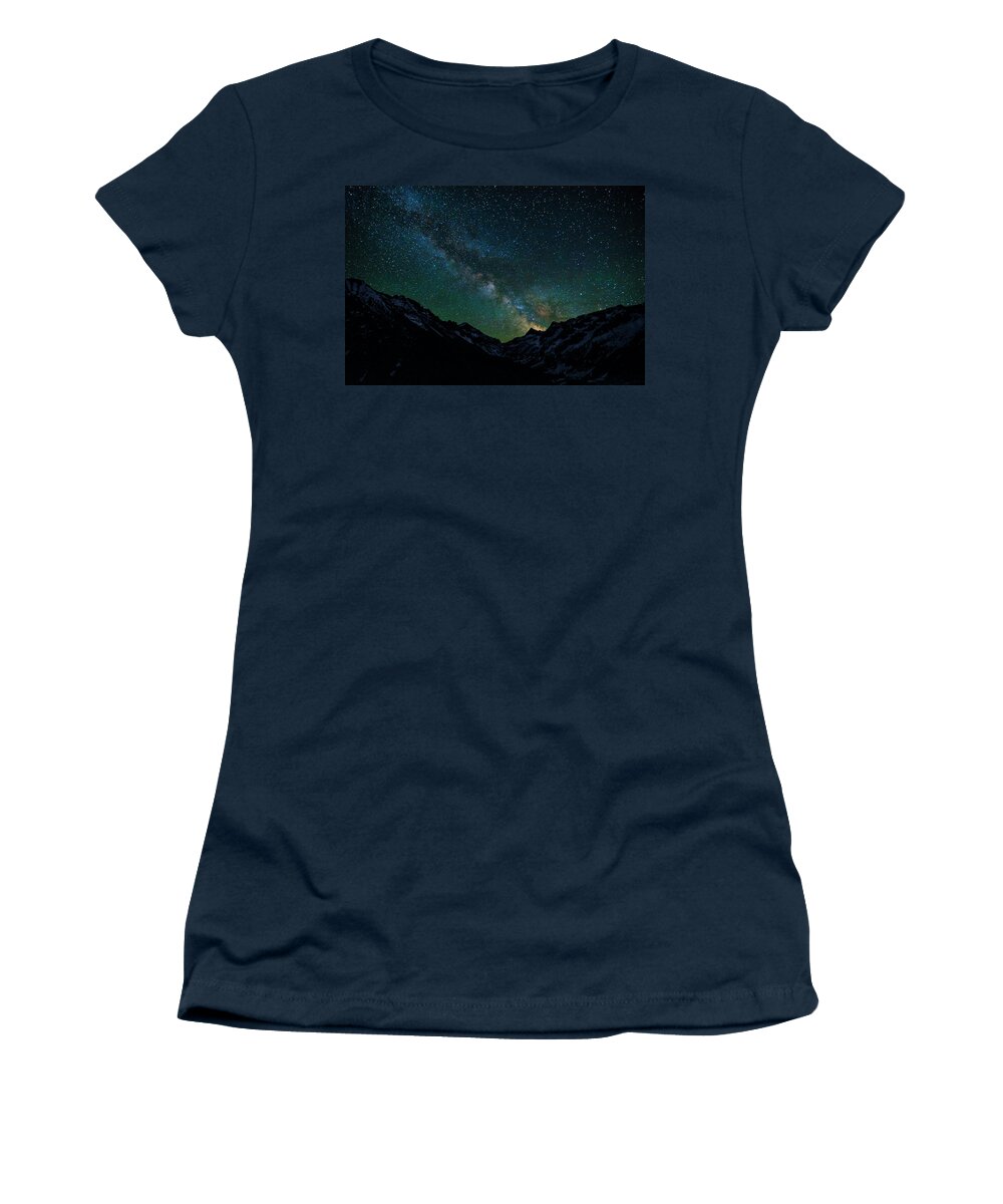 Cascades Women's T-Shirt featuring the photograph Washington Pass Overlook Milky Way by Pelo Blanco Photo