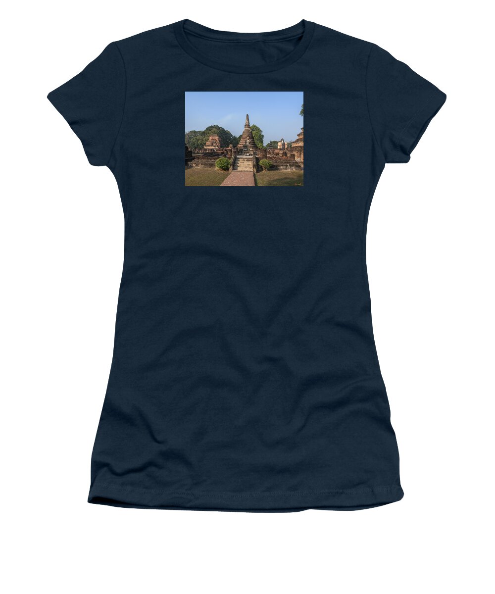 Temple Women's T-Shirt featuring the photograph Wat Mahathat Wihan and Chedi DTHST0022 by Gerry Gantt