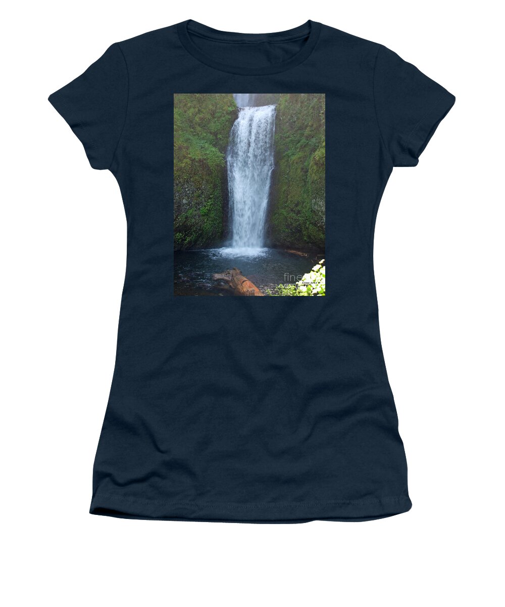 Waterfall Women's T-Shirt featuring the photograph Water Fall by Shari Nees