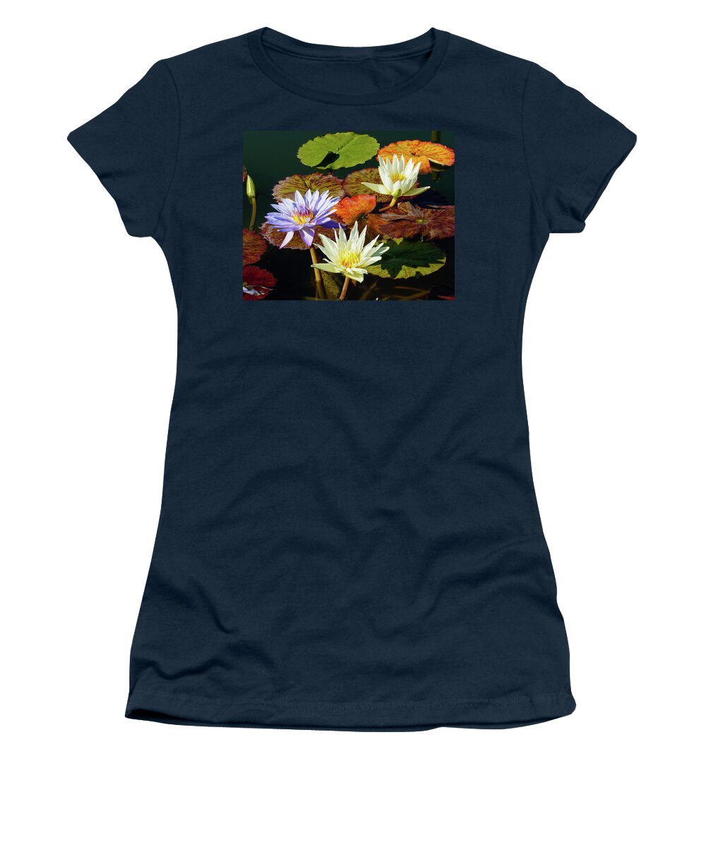 Water Lily Women's T-Shirt featuring the photograph Water Lily Party by Joe Kopp