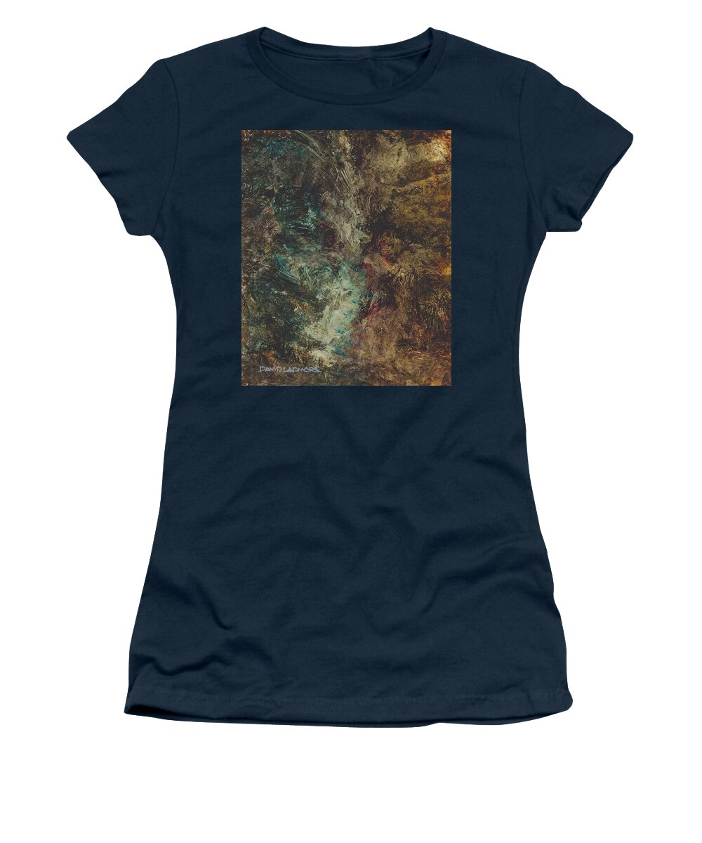 Waterfall Women's T-Shirt featuring the painting Waterfall 2 by David Ladmore