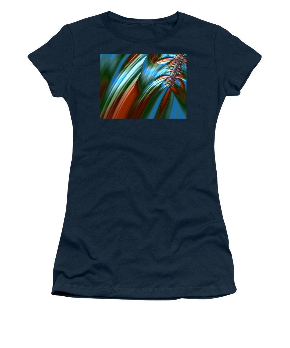 Fractal Art Women's T-Shirt featuring the digital art Waterfall Fractal by Bonnie Bruno