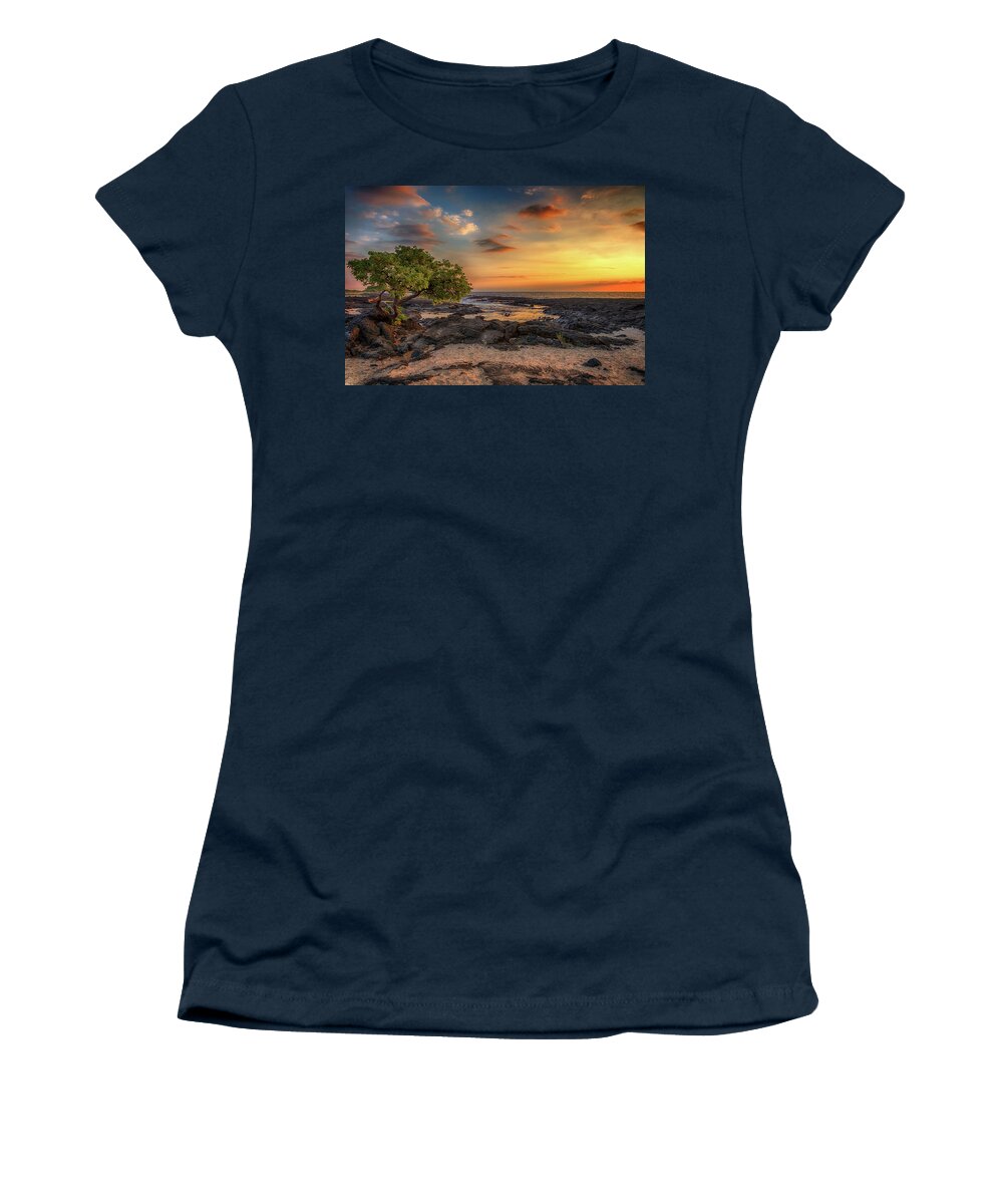 Sunset Women's T-Shirt featuring the photograph Wawaloli Beach Sunset by Susan Rissi Tregoning