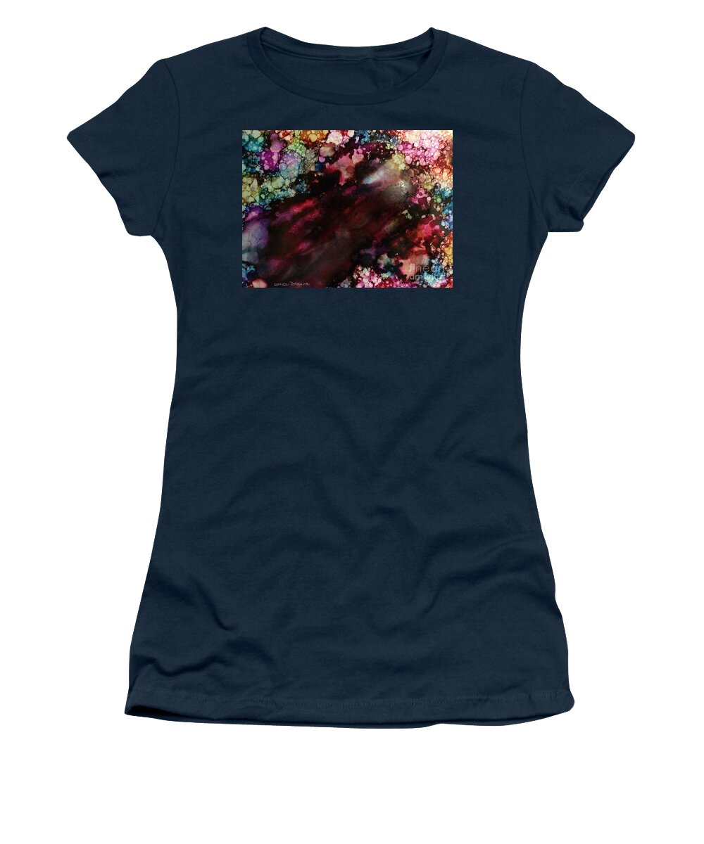Alcohol Ink Women's T-Shirt featuring the painting Way Out by Denise Tomasura