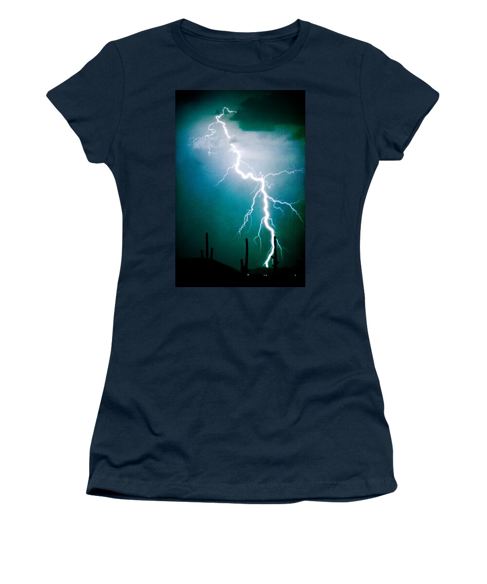 Lightning Women's T-Shirt featuring the photograph Way to close for Comfort by James BO Insogna