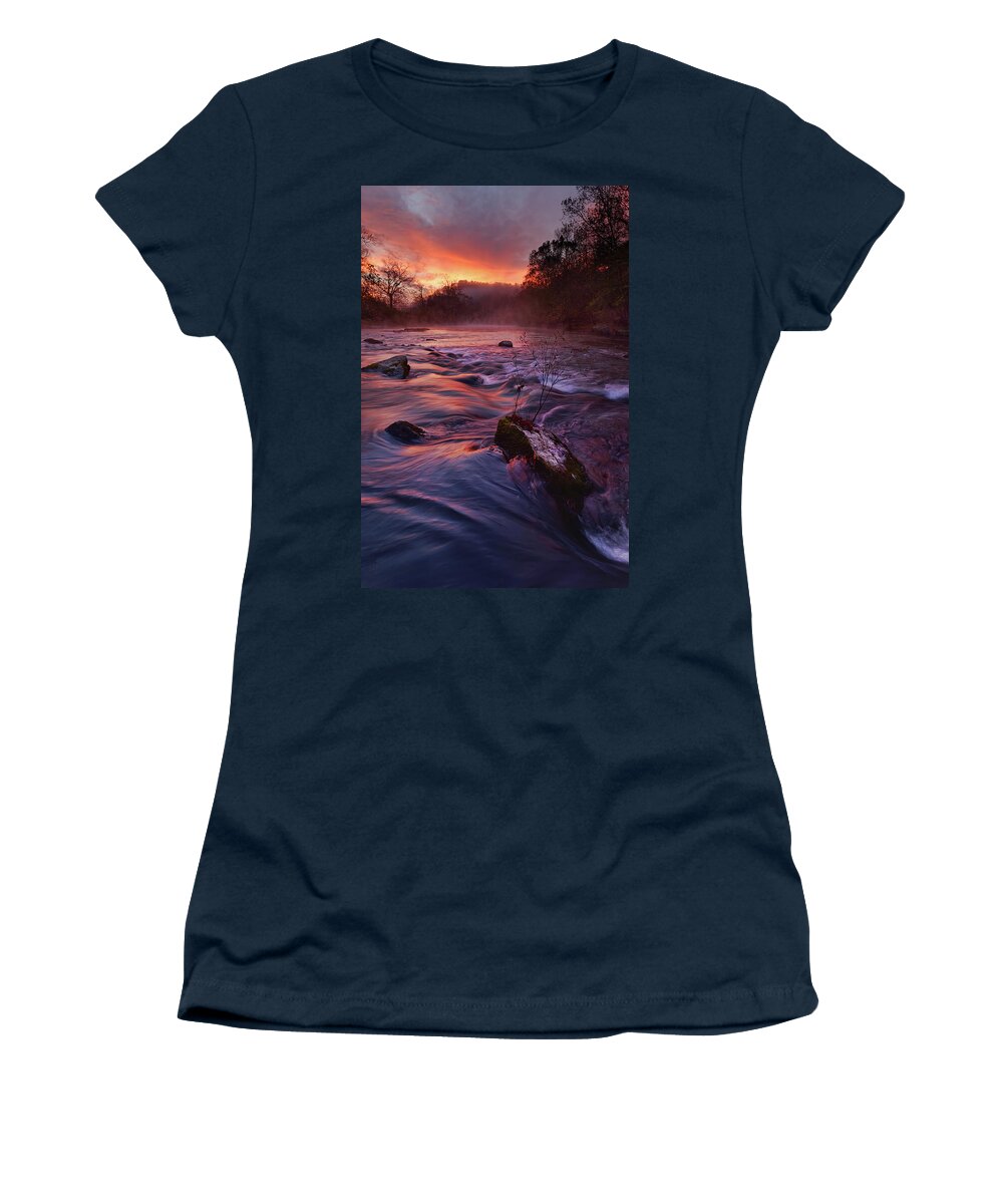 Rapids Women's T-Shirt featuring the photograph Waynesville Rockfall by Robert Charity