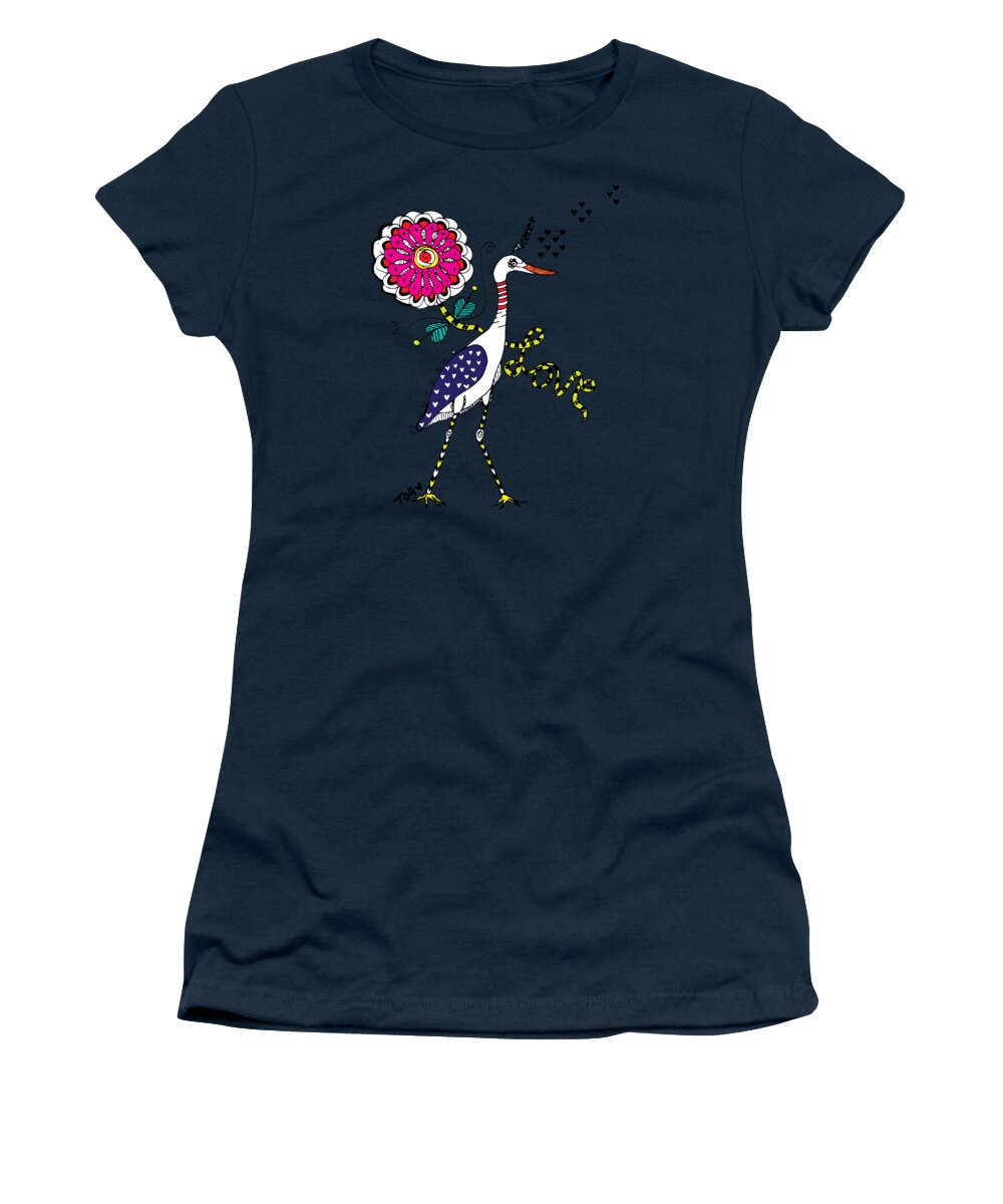 Bird Women's T-Shirt featuring the digital art Weak Coffee Lovebird by Tara Griffin
