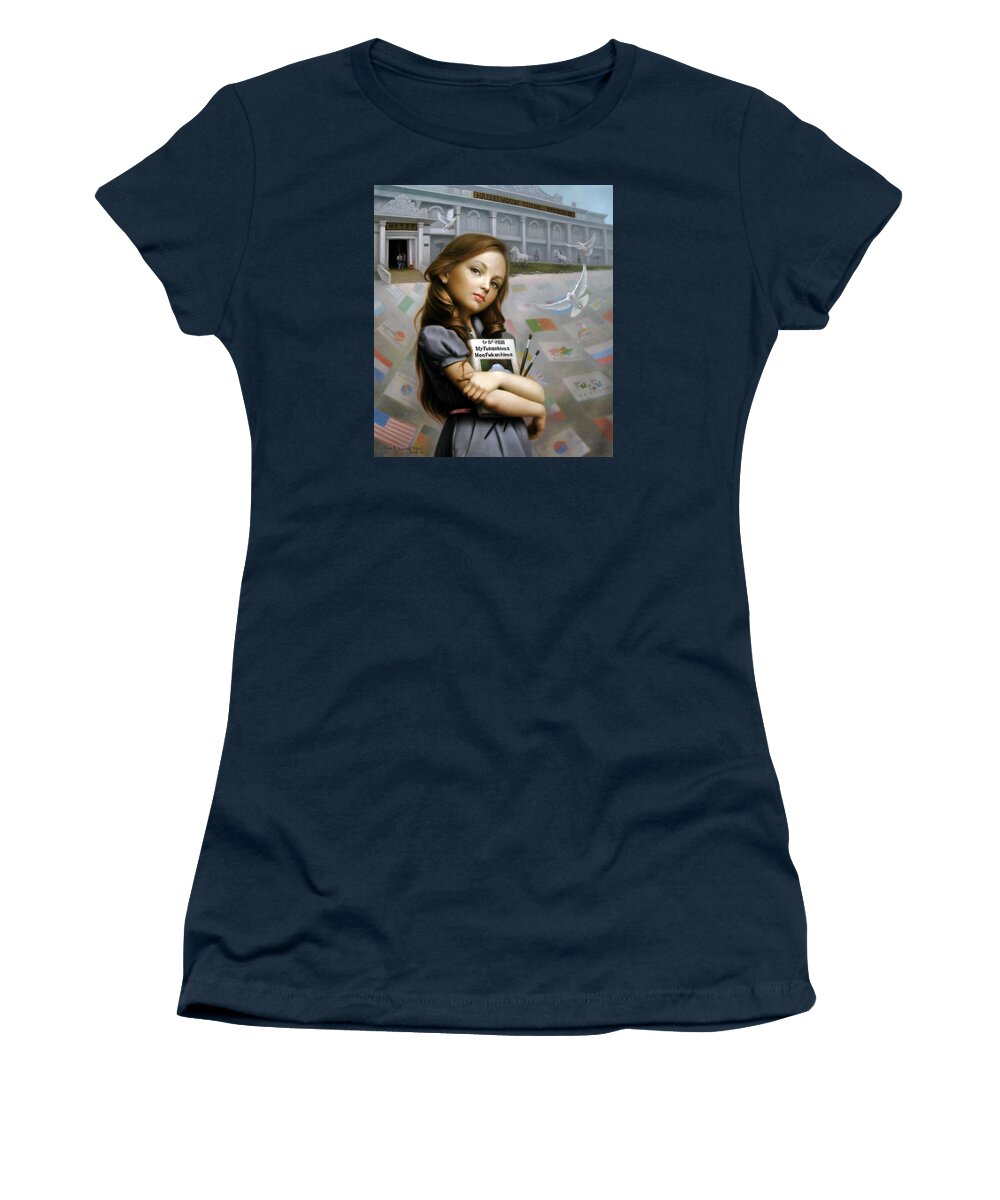 Welcome Women's T-Shirt featuring the painting Welcome to Geoje by Yoo Choong Yeul