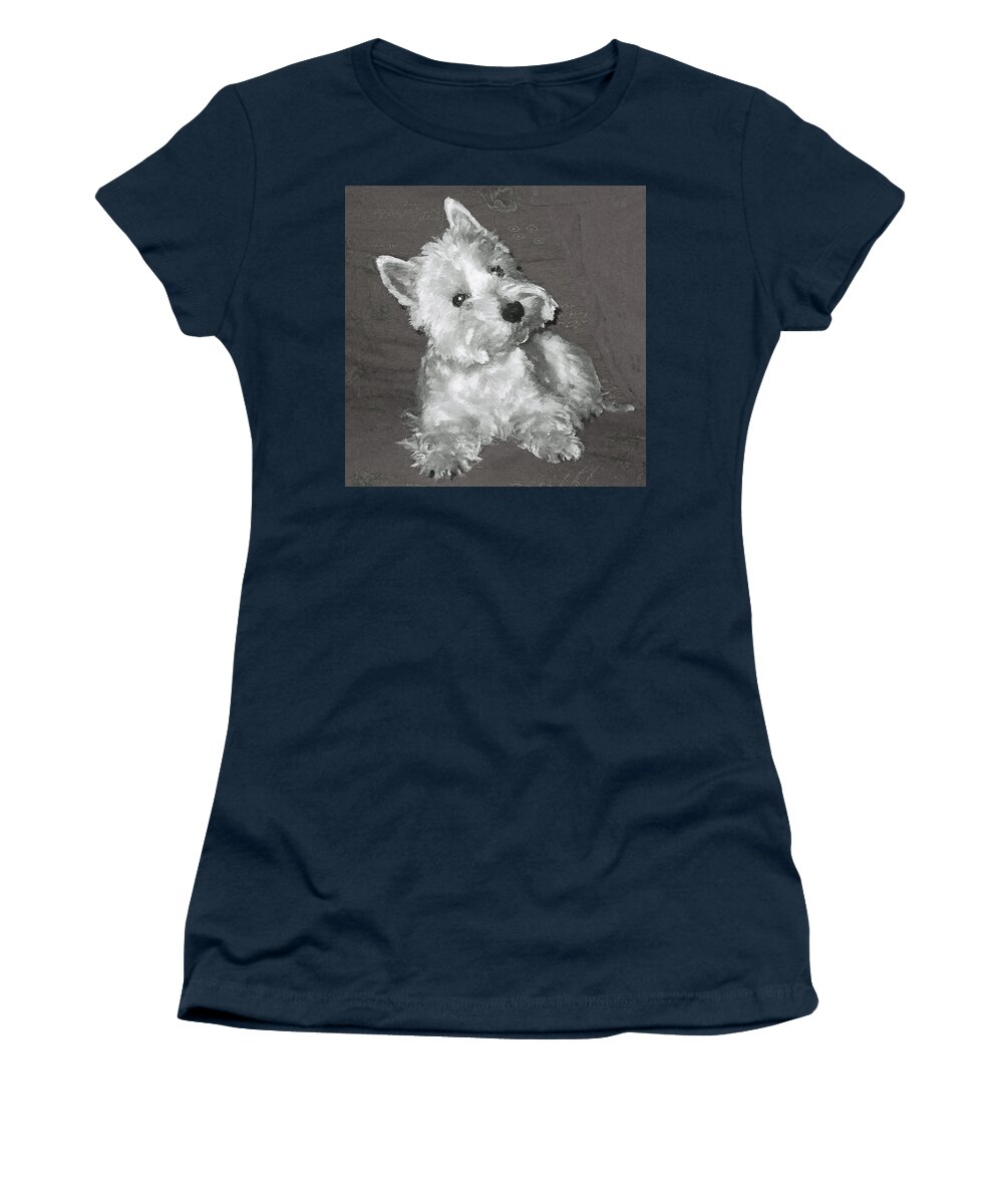 Westie Women's T-Shirt featuring the digital art West Highland White Terrier by Charmaine Zoe