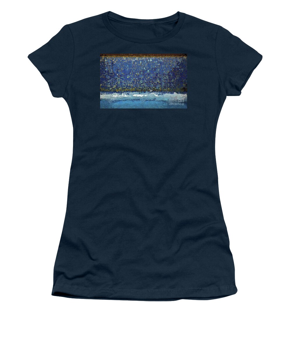 Abstract Women's T-Shirt featuring the photograph Wet Blue Wall Abstract by Craig Wood