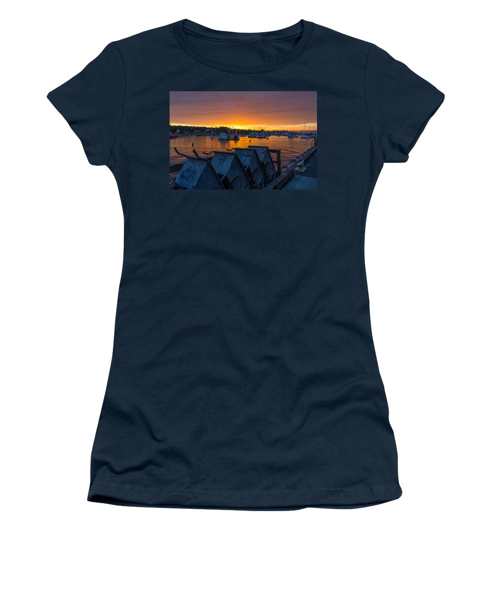 Monterey Women's T-Shirt featuring the photograph Wharf Sunset by Derek Dean