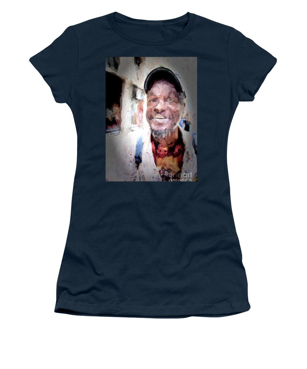 Man Women's T-Shirt featuring the photograph The Smiling Man by Jack Torcello