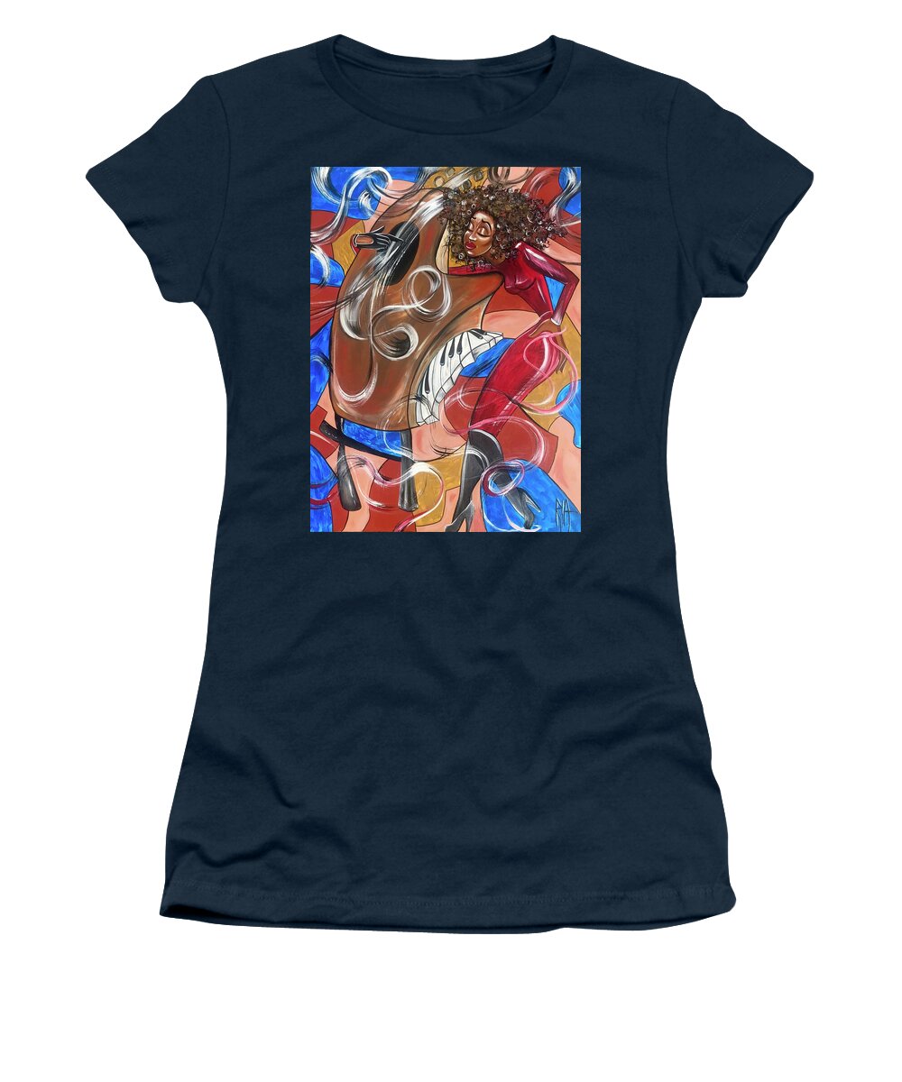 Music Women's T-Shirt featuring the painting Whimsical Texture by Artist RiA