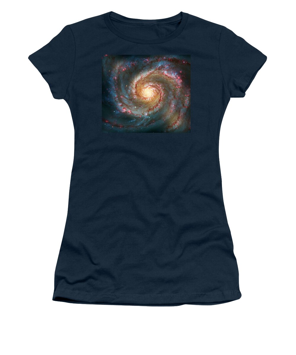 #faatoppicks Women's T-Shirt featuring the photograph Whirlpool Galaxy by Jennifer Rondinelli Reilly - Fine Art Photography