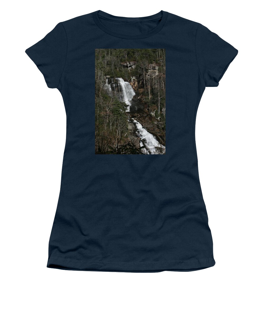 White Women's T-Shirt featuring the photograph Whitewater Falls by Cathy Harper