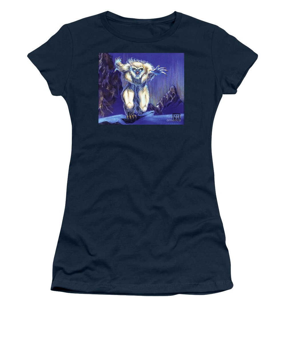  Ice Age Women's T-Shirt featuring the painting Wiitigo by Melissa A Benson