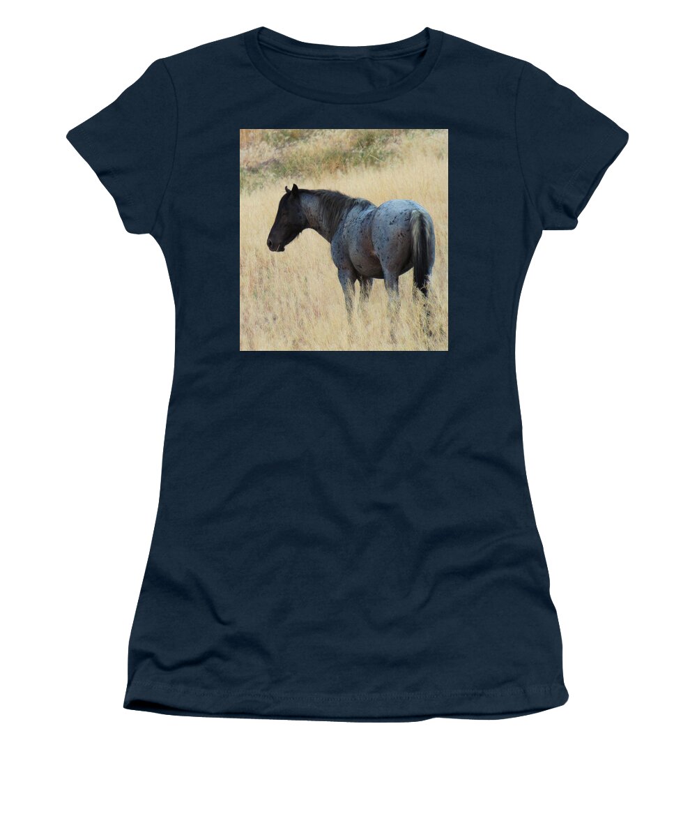 Wild Blue Mustang Women's T-Shirt featuring the photograph Wild Blue Mustang by Joshua Bales