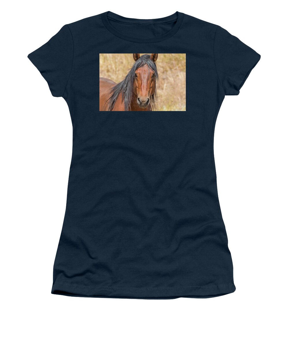 Nevada Women's T-Shirt featuring the photograph Wild Horse Portrait by Marc Crumpler