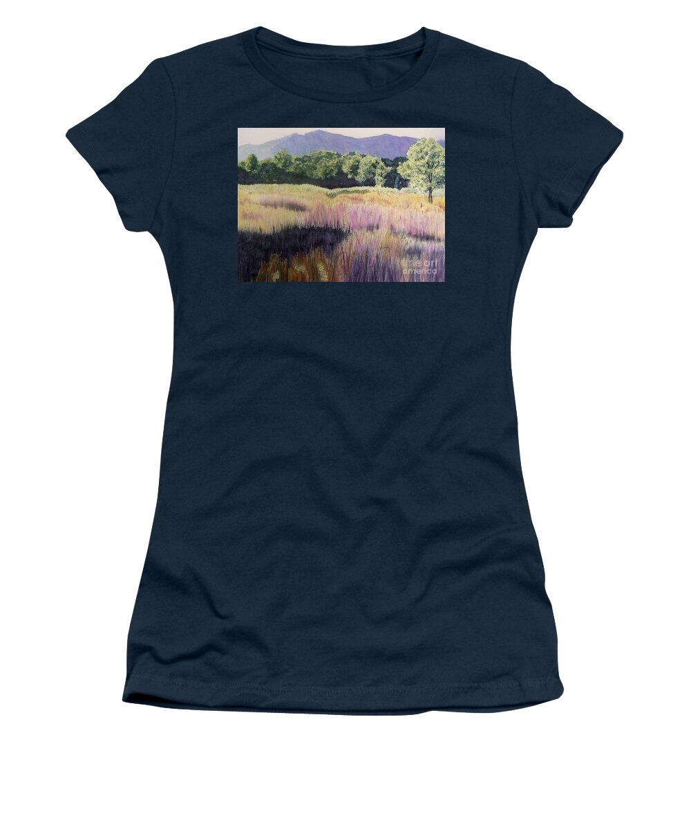 Landscape Women's T-Shirt featuring the painting Willamette Meadow by Lynn Quinn