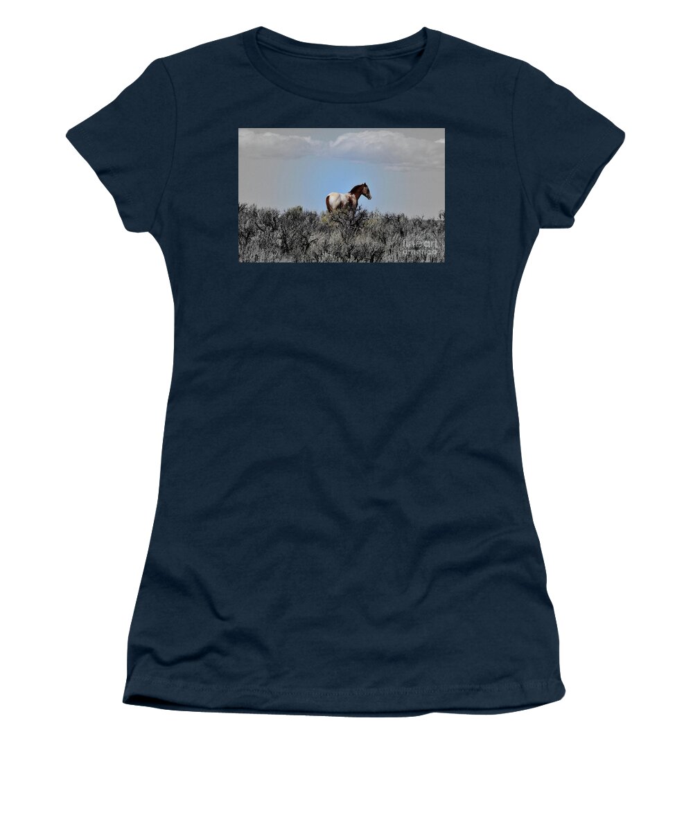 Horse Women's T-Shirt featuring the photograph Windblown by Debby Pueschel