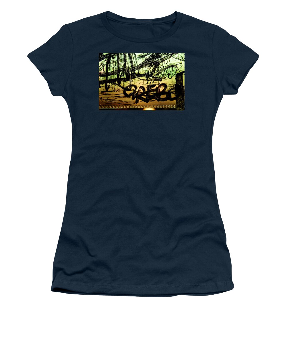 Plastic Women's T-Shirt featuring the photograph Window Drawing 04 by Grebo Gray