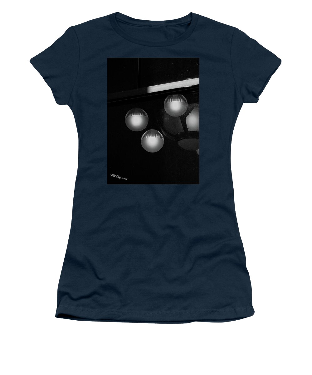 Black And White Women's T-Shirt featuring the digital art Window Peeking by Wild Thing