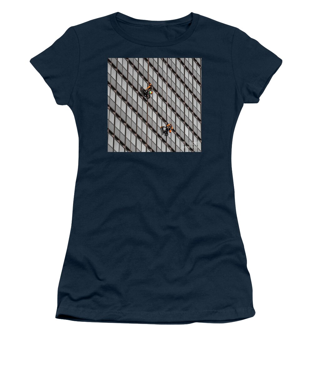 Square Women's T-Shirt featuring the photograph Window Washers by David Meznarich