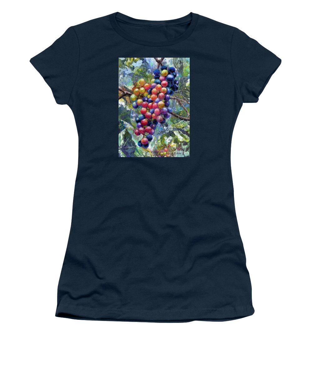 Grape Women's T-Shirt featuring the painting Wine Grapes by Hailey E Herrera