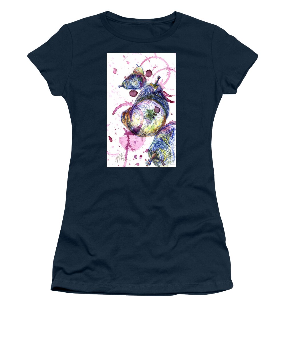 Shiraz Women's T-Shirt featuring the painting Wine Pearing by Ashley Kujan