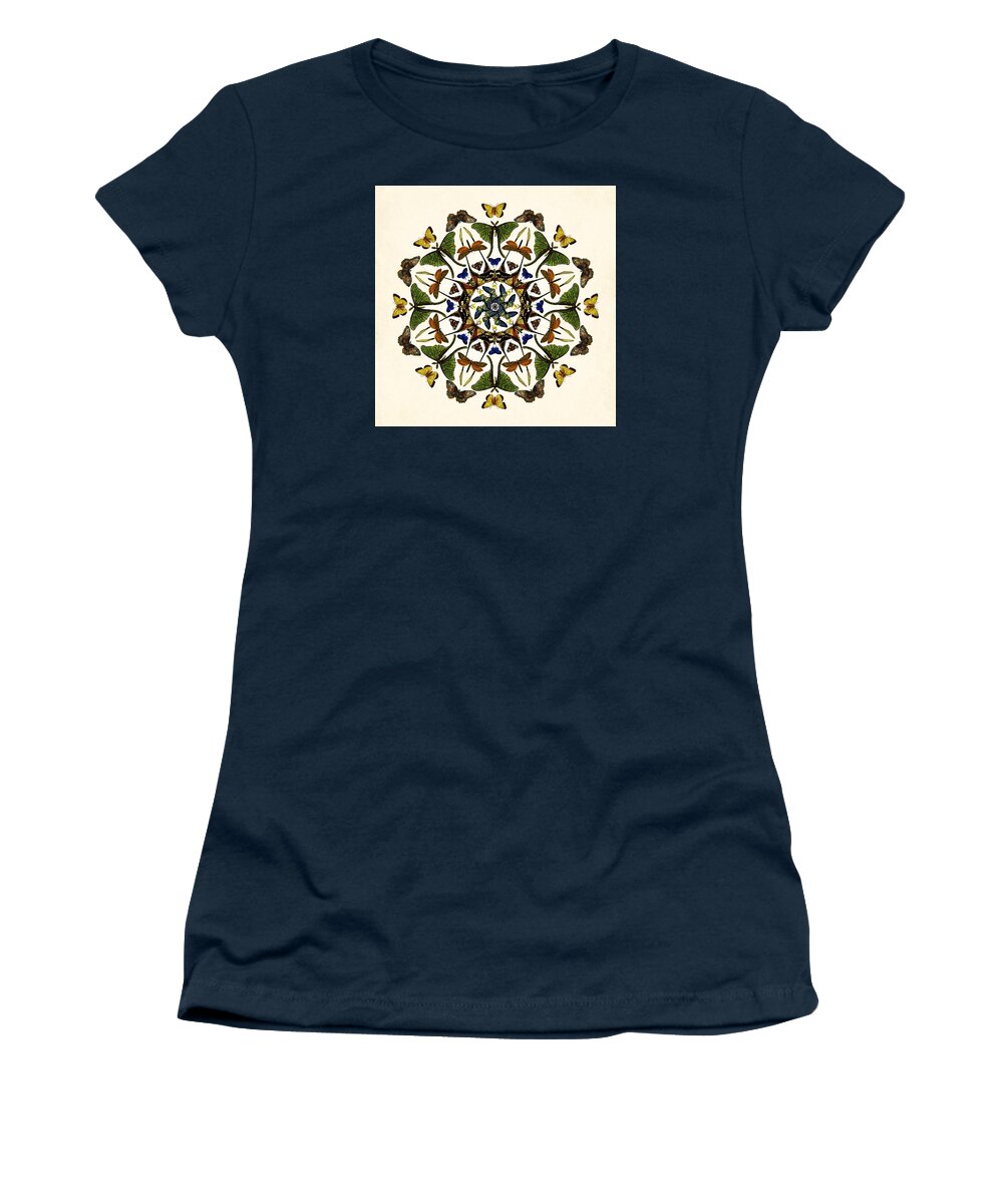 Mandala Women's T-Shirt featuring the digital art Winged Kaleidoscope by Deborah Smith