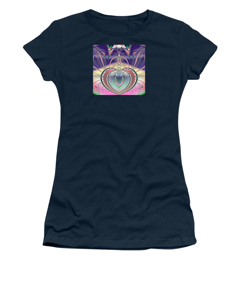 Terrorists Women's T-Shirt featuring the digital art Winged Soul Flying Heavenward Fractal by Rose Santuci-Sofranko