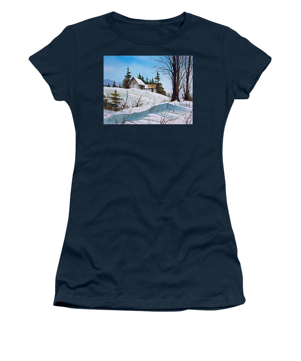 Winter Women's T-Shirt featuring the painting Winter Landscape by James Williamson