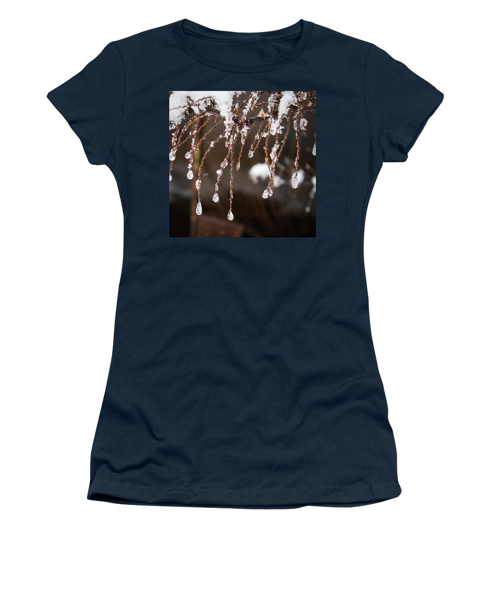 Snow Women's T-Shirt featuring the photograph Winter Ornament by Terri Hart-Ellis