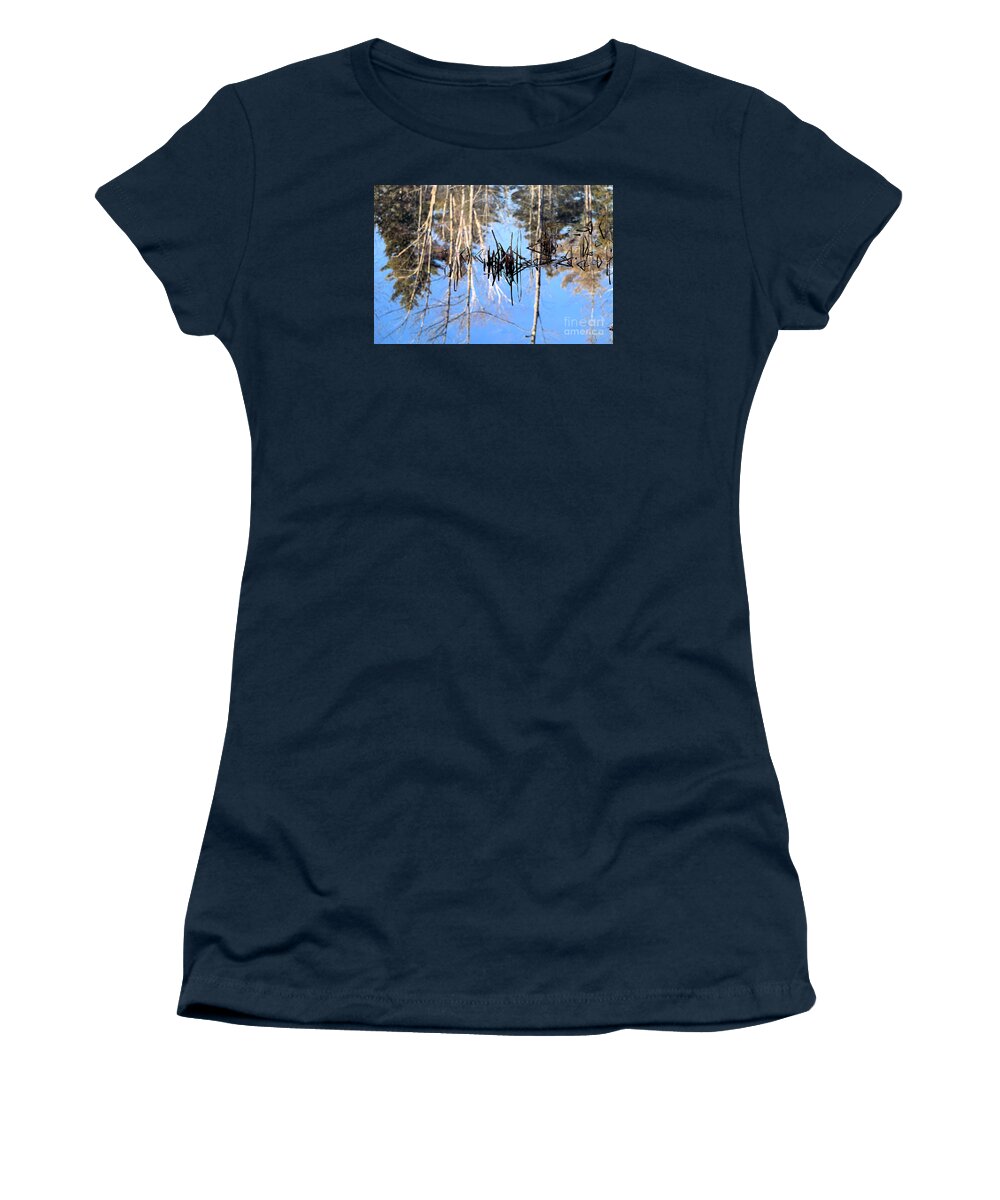 Winter Women's T-Shirt featuring the photograph Winter Pond by Elizabeth Dow